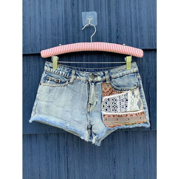 Bongo Embroidered Jean Shorts - Picture 1 of 4
